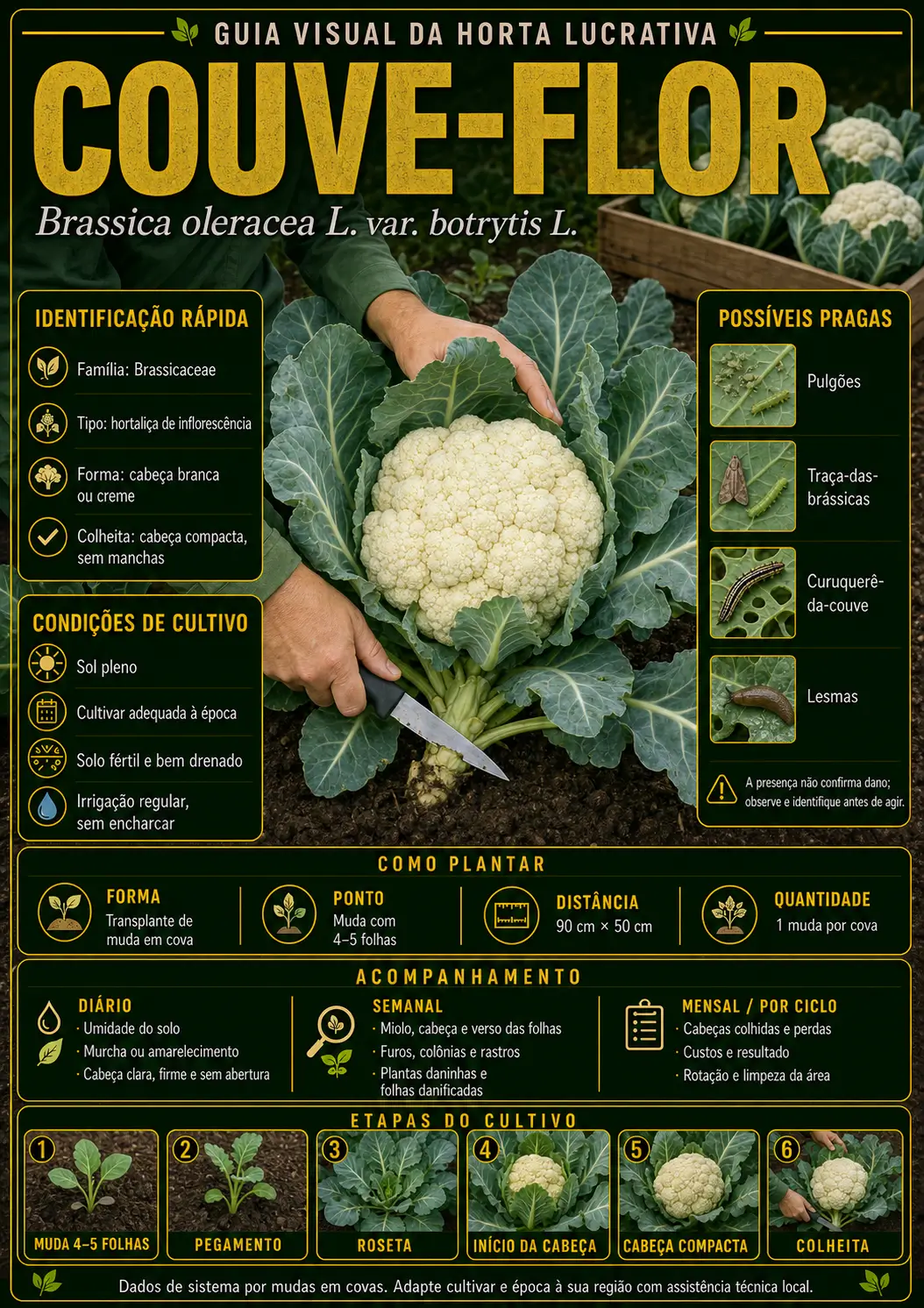 Mapa visual de cultivo — Couve-flor